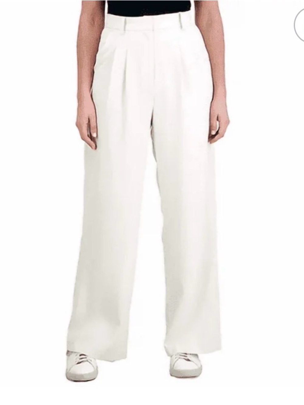 French Connection White Wide-Leg High-Rise Trousers